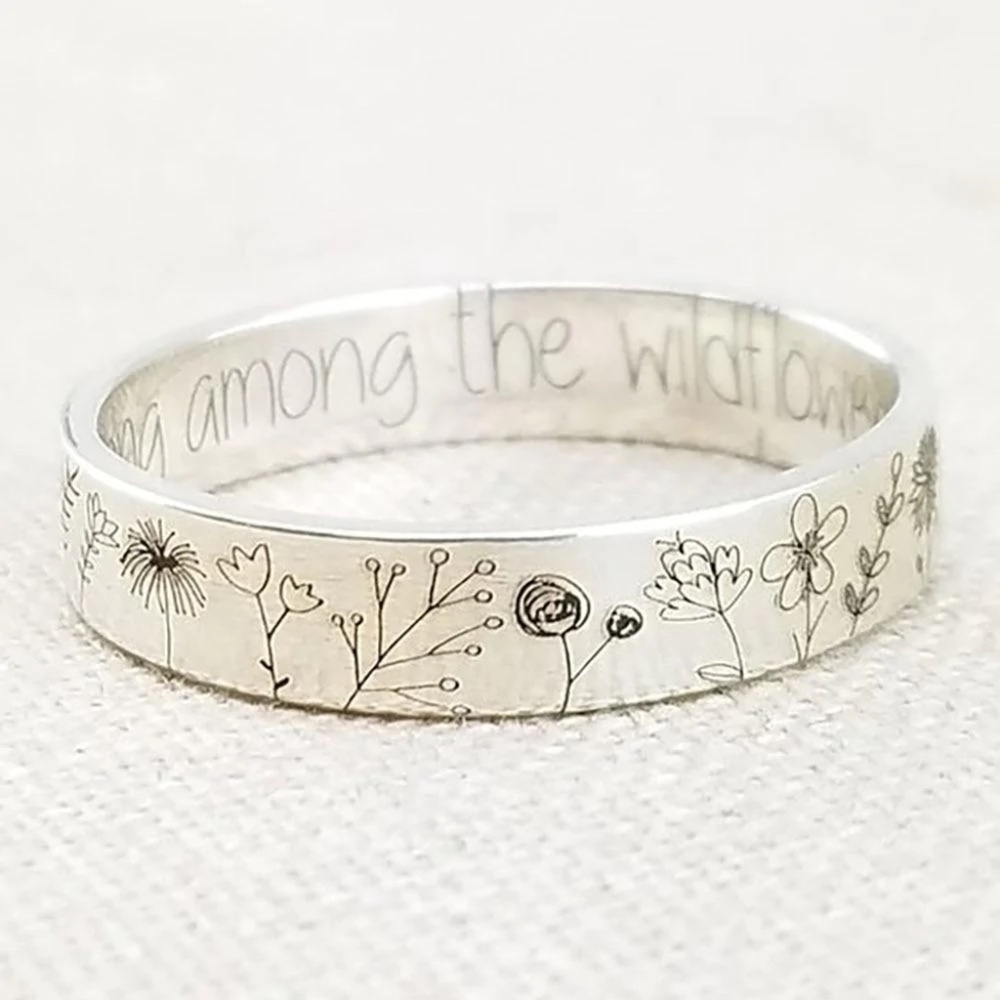 - You Belong 925 Silver Boho Stackable Ring Sz 9 - image 1